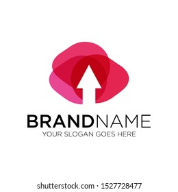 Arrow up colorfull logo vector