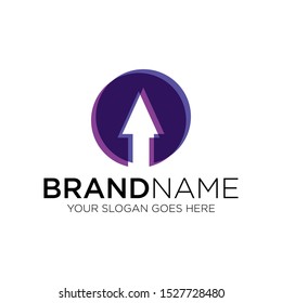 Arrow up colorfull logo vector
