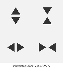 Arrow combo icon triangle double button