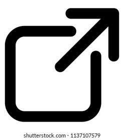 An arrow coming outward from a square shape, this is reduce sign icon