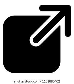 
An arrow coming outward from a square shape, this is reduce sign icon
