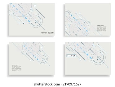 Arrow communication dynamic interface. Circles and lines and squares digital technology background. Digital template connection. Vector concept structure elements