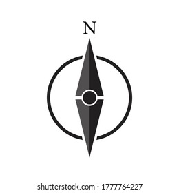 Diseño de icono de brújula de flecha aislado en fondo blanco