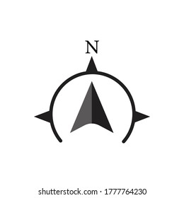 Arrow compass icon design isolated on white background