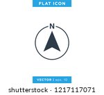Arrow Compass Icon Vector Logo Template. North Direction.