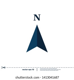 Arrow Compass Icon Vector Logo Template.