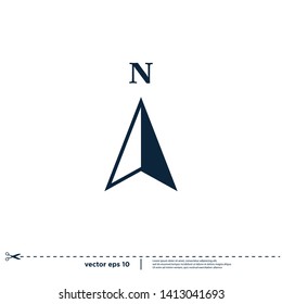 Arrow Compass Icon Vector Logo Template.