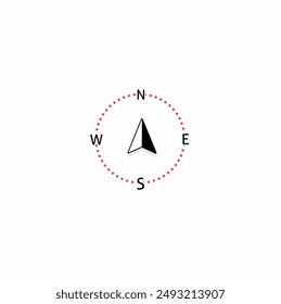 Arrow Compass Icon Vector Logo Template. North Direction.North symbol vector , direction compass icon.Basic North Arrow Mark Sign Symbol Icon for Map Orientation. Vector Image.Arrow North. Compass.