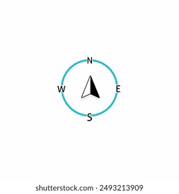 Arrow Compass Icon Vector Logo Template. North Direction.North symbol vector , direction compass icon.Basic North Arrow Mark Sign Symbol Icon for Map Orientation. Vector Image.Arrow North. Compass.