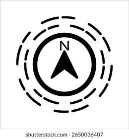 Arrow Compass Icon Vector Logo Template. North Direction.