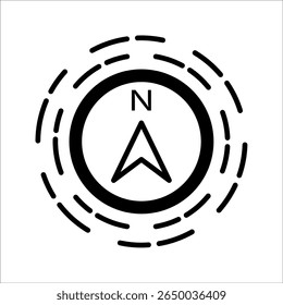 Arrow Compass Icon Vector Logo Template. North Direction.