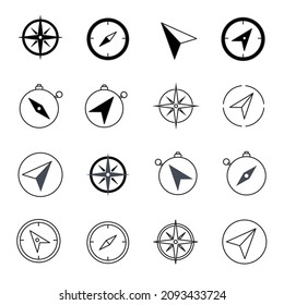 Arrow Compass icons set.Arrow Compass camera pack symbol vector elements for infographic web