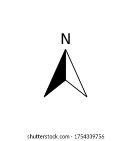 Arrow compass north simple icons vector logo navigation flat monochrome line. North direction on white background. Wind rose compass