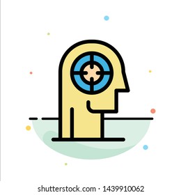 Arrow, Concentration, Focus, Head, Human Abstract Flat Color Icon Template