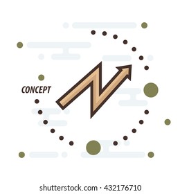 Arrow up Concept brown color