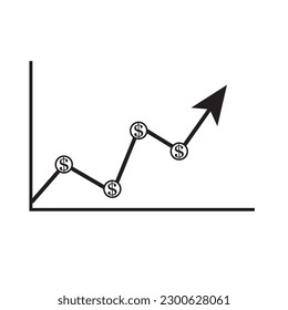 arrow concept business  graph growing business graph vector design on white background 