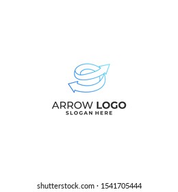 Arrow Concept Illustration Vector Design Template. Abstract design concept for ecology theme, real estate agency, building company, urban landscape, city life.