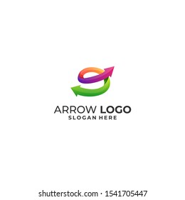 Arrow Concept Illustration Vector Design Template. Abstract design concept for ecology theme, real estate agency, building company, urban landscape, city life.