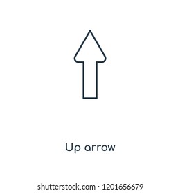 Up arrow concept line icon. Linear Up arrow concept outline symbol design. This simple element illustration can be used for web and mobile UI/UX.