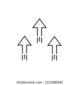 Up arrow concept line icon. Linear Up arrow concept outline symbol design. This simple element illustration can be used for web and mobile