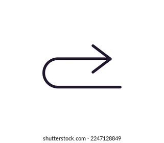 Arrow concept. Modern outline high quality illustration for banners, flyers and web sites. Editable stroke in trendy flat style. Line icon of arrow. 