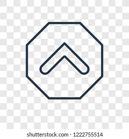 Up arrow concept vector linear icon isolated on transparent background, Up arrow concept transparency concept in outline style