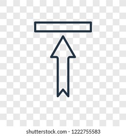 Up arrow concept vector linear icon isolated on transparent background, Up arrow concept transparency concept in outline style