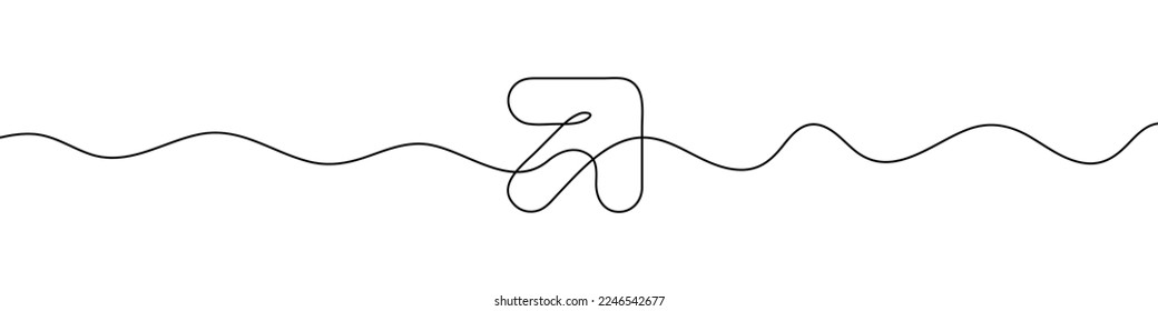 Arrow in continuous line drawing style. Line art of the arrow icon. Vector illustration. Abstract background