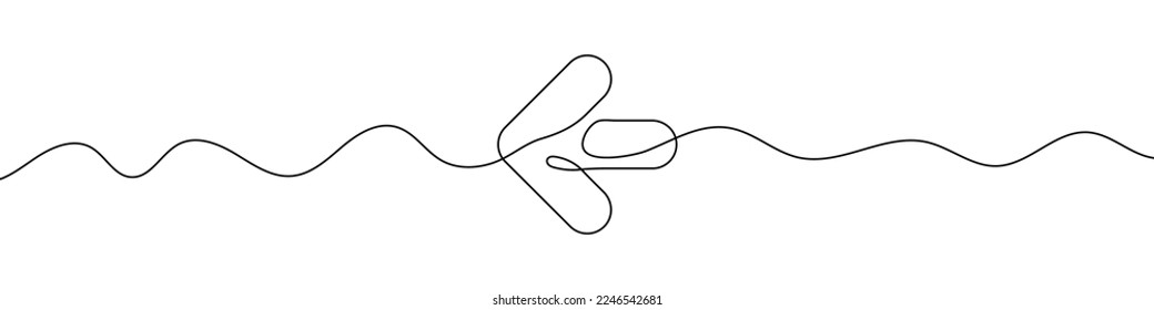 Arrow in continuous line drawing style. Line art of the arrow icon. Vector illustration. Abstract background