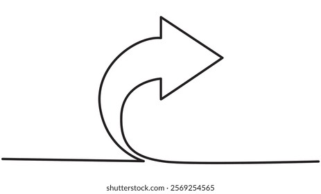 Arrow  Continuous One Line Drawing Icon for Modern Design, Arrow one line drawing Vector illustration