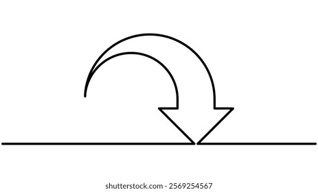 Arrow  Continuous One Line Drawing Icon for Modern Design, Arrow one line drawing Vector illustration