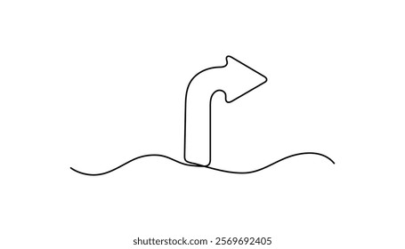 Arrow continuous one line drawing art