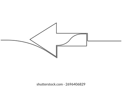 Arrow continuous one line drawing minimalist direction symbol vector illustration