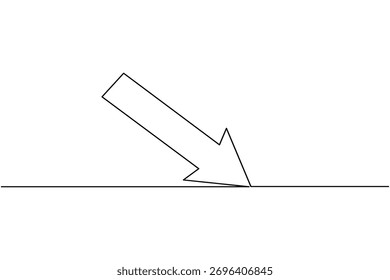 Seta contínua uma linha desenho minimalista direção símbolo vetor ilustração