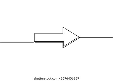 Pfeil durchgehende einzeilige Zeichnung minimalistische Richtung Symbol Vektorgrafik