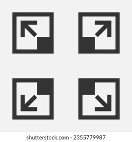 Arrow corner diagonal icon resize downleft upleft downright upright button