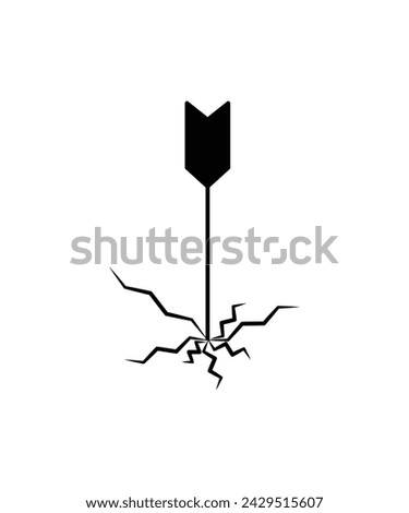 arrow with crack icon, vector best flat icon.