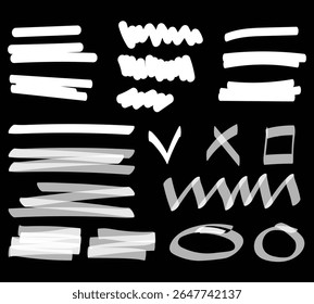 Arrow crayon brush doodle chalk line stroke. Sketch pencil texture line scribble arrow icon. Hand drawn grunge crayon brush sketch direction element on chalkboard. Vector illustration