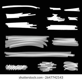 Arrow crayon brush doodle chalk line stroke. Sketch pencil texture line scribble arrow icon. Hand drawn grunge crayon brush sketch direction element on chalkboard. Vector illustration