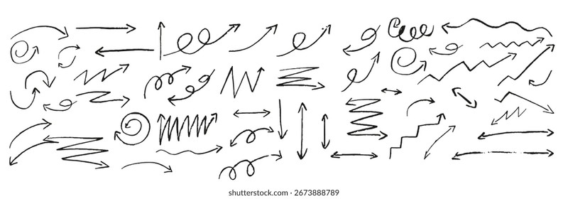 Pfeil Stift Pinsel doodle Kreide Linie Strich Skizze Bleistift