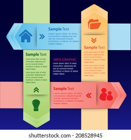 arrow creative design modern template for website and graphic, number, text box. 