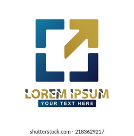 Flecha. Una plantilla de diseño creativo para el logo de una empresa, empresa, sitios web, aplicaciones móviles y la encarnación de ideas creativas. Estilo plano.