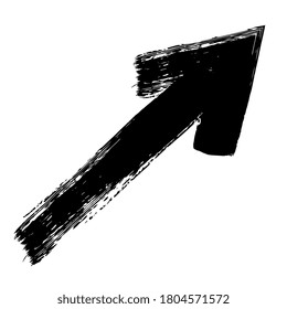 Arrow. Creative doodle style and black color. Hand drawn. Black icon isolated on white background. Vector EPS 10. Abstract elements for business infographic. Navigation symbol system. 
