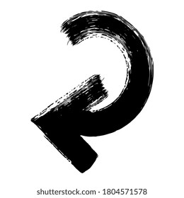 Arrow. Creative doodle style and black color. Hand drawn. Black icon isolated on white background. Vector EPS 10. Abstract elements for business infographic. Navigation symbol system. 