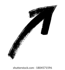 Arrow. Creative doodle style and black color. Hand drawn. Black icon isolated on white background. Vector EPS 10. Abstract elements for business infographic. Navigation symbol system. 