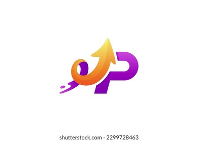Up arrow creative logo design concept
