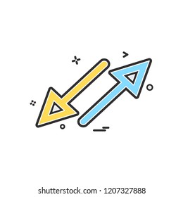Arrow cross crossing parallel icon vector design