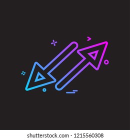 Arrow cross crossing parallel icon vector design
