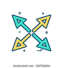 arrow cross fourway icon vector design