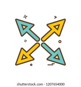 arrow cross fourway icon vector design